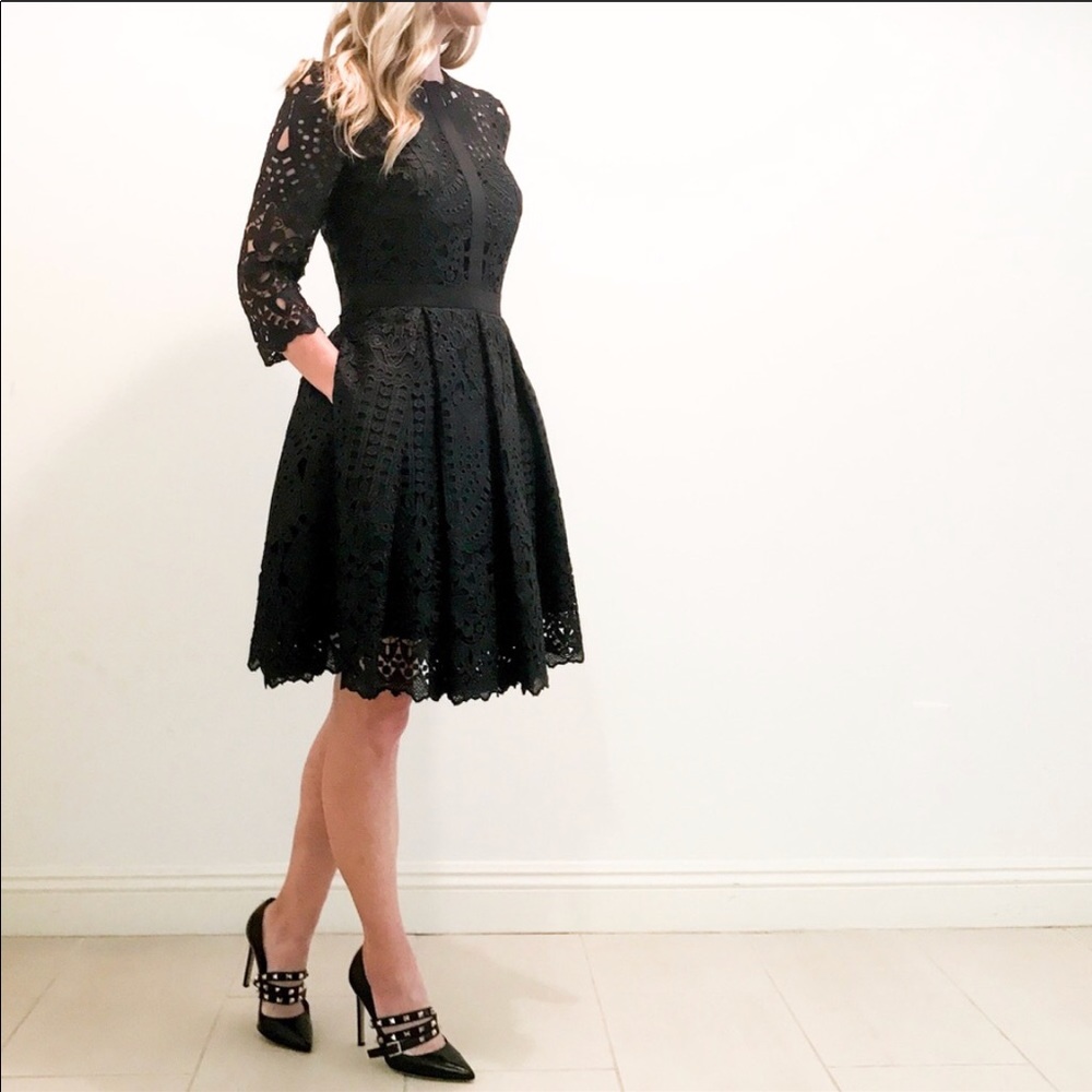 Ted Baker Black Lace Dress size Ted 2
